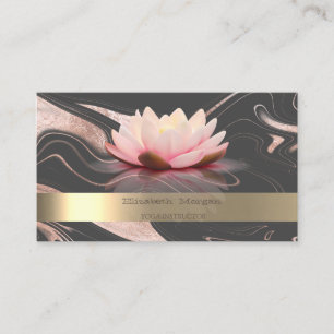Carte De Visite Instructeur professionnel Lotus Gold Stripe Yoga
