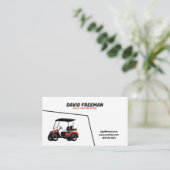 Carte De Visite Instructeur unique de golf de panier blanc et roug (Debout devant)