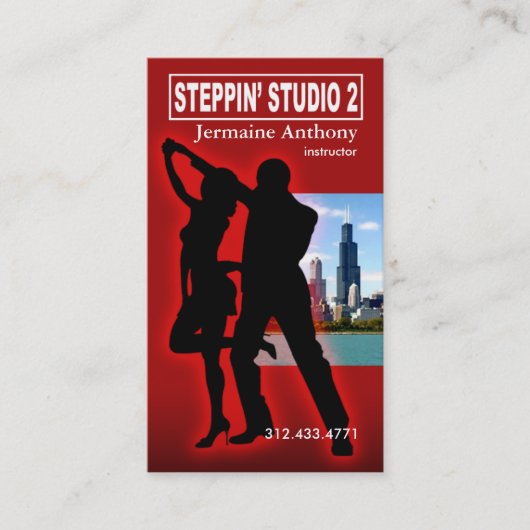 Carte De Visite Instructeur urbain de danse de style de Steppin (Devant)