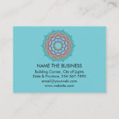 Carte De Visite Instructeur vert de yoga d'art de mandala (Dos)