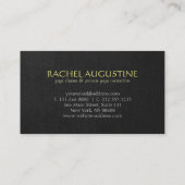 Carte De Visite Instructeur YOGA Broderie chic Black Gold Floral (Dos)