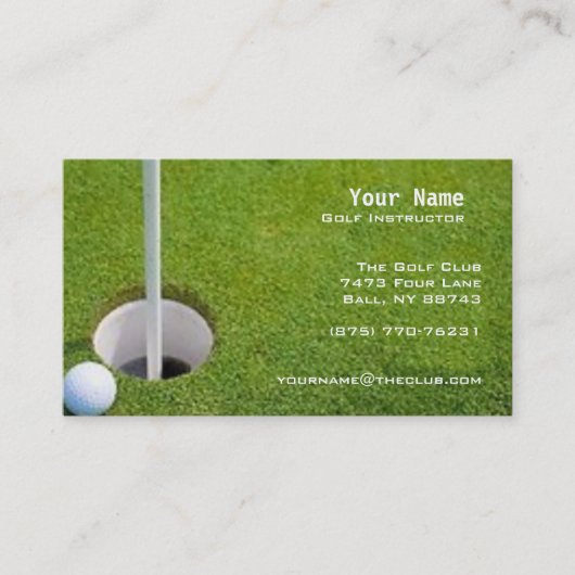 Carte De Visite Instruction de golf (Devant)