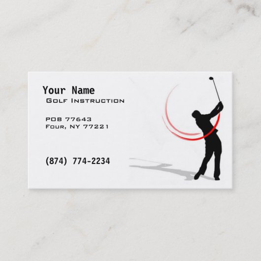 Carte De Visite Instruction de golf (Devant)