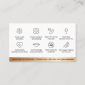 Carte De Visite Instruction de remplissage Botox Gold de luxe (Dos)