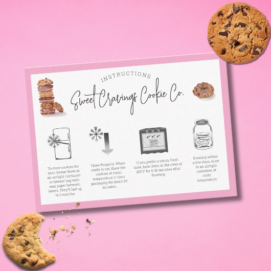 Carte De Visite Instruction de soin des cookies