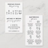 Carte De Visite Instruction de soins de perçage de l'oreille (Devant / Derrière)