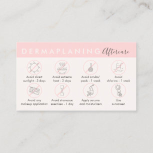 Carte De Visite Instruction de soins post-dérmaplaning rose beige