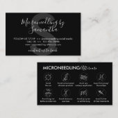 Carte De Visite Instruction de soins post-microneedling noir (Devant / Derrière)