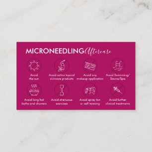 Carte De Visite Instruction de soins post-microneedling Pink Dark