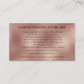 Carte De Visite Instruction de soins postérieurs Luxe Gold Cuivre  (Dos)