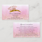 Carte De Visite Instruction de suivi Eyebrow Crown Rose Gold Logo (Devant / Derrière)