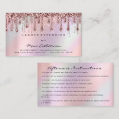 Carte De Visite Instruction de suivi Eyelash Rose Holographe Drift (Devant / Derrière)