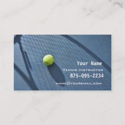 Carte De Visite Instruction de tennis (Devant)