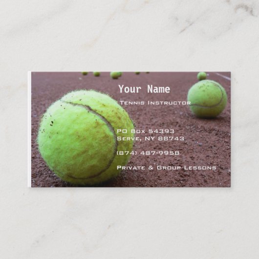 Carte De Visite Instruction de tennis (Devant)