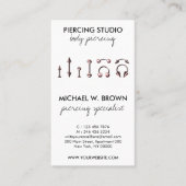 Carte De Visite Instruction sur le perçage des oreilles (Devant)