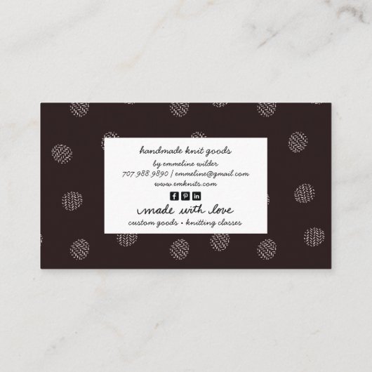 Carte De Visite Instruction Tricot Et Tricot