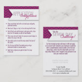 Carte De Visite Instructions d'application/cartes de sept jours de (Devant / Derrière)