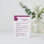 Carte De Visite Instructions d'application/cartes de sept jours de (Debout devant)