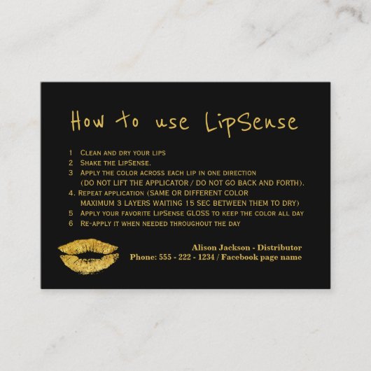 Carte De Visite Instructions d'application de glaces du distribute (Devant)