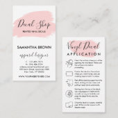 Carte De Visite Instructions d'application de l'autocollant vinyle (Devant / Derrière)