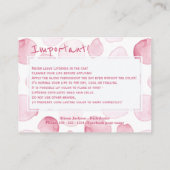 Carte De Visite Instructions d'application du distributeur de prod (Dos)