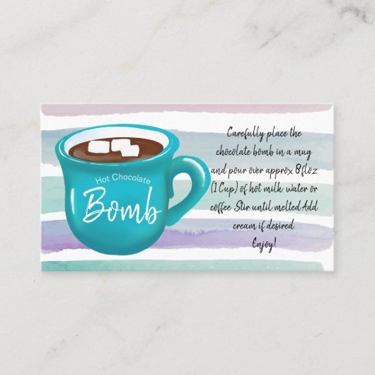 Carte De Visite instructions de la bombe chocolat chaud demande d' (Devant)