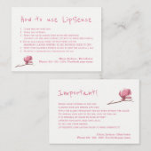 Carte De Visite Instructions de l'application du distributeur de c (Devant / Derrière)