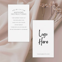 Instructions de lavage de logo blanc minimaliste