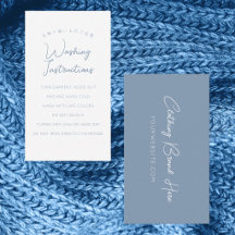 Instructions de lavage de script bleu poussiéreux