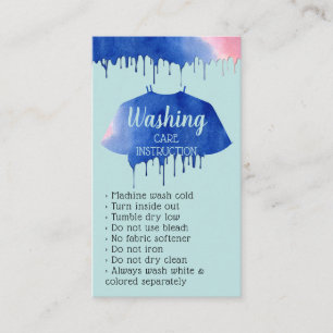 Carte De Visite Instructions de lavage modernes Vêtements Chemise