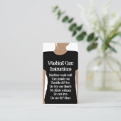 Carte De Visite Instructions de lavage pour chemise noire et blanc (Debout devant)