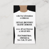 Carte De Visite Instructions de lavage pour chemise noire et blanc (Dos)