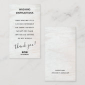 Carte De Visite Instructions de lavage simples Bois (Devant / Derrière)