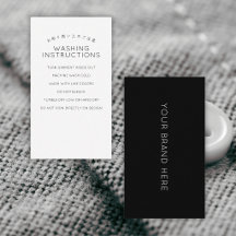 Instructions de lavage simples en noir et blanc