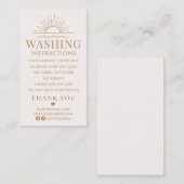 Carte De Visite Instructions de lavage Vêtements Chemise de soins  (Devant / Derrière)