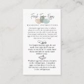 Carte De Visite Instructions de manipulation des oeufs frais de fe (Devant)