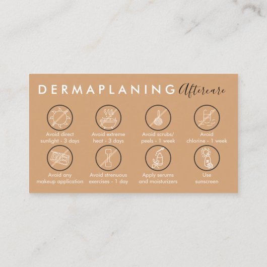 Carte De Visite Instructions de post-soin pour le dermaplaning mar (Dos)
