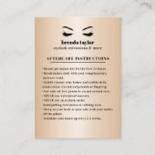 Carte De Visite Instructions de post-soins Chic Gold Eyelash Browb (Devant)