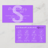 Carte De Visite Instructions de post-soins de Dermaplaning Violet (Devant / Derrière)