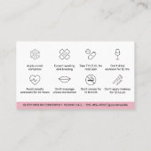 Carte De Visite Instructions de post-soins de remplissage de lèvre (Dos)