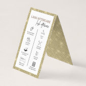 Carte De Visite Instructions de post-soins Gold Lash Logo minimali (Dos)