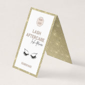 Carte De Visite Instructions de post-soins Gold Lash Logo minimali (Devant)