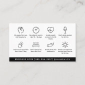 Carte De Visite Instructions de remplissage des lèvres au Botox Éd (Dos)