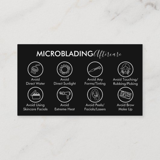 Carte De Visite Instructions de soins après cicatrisation de micro (Dos)