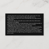 Carte de visite instructions de soins après perçag (Dos)