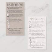Carte De Visite Instructions de soins avant et après le bronzage e (Devant / Derrière)