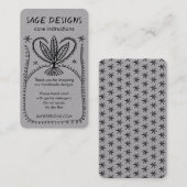 Carte De Visite INSTRUCTIONS DE SOINS Boho Whimsical Line Art Luxe (Devant / Derrière)