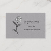 Carte De Visite INSTRUCTIONS DE SOINS Cadre Rose élégant chic Flor (Dos)