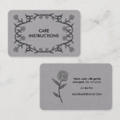 Carte De Visite INSTRUCTIONS DE SOINS Chic Elegant Rose Frame Luxe (Devant / Derrière)