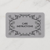 Carte De Visite INSTRUCTIONS DE SOINS Chic Elegant Rose Frame Luxe (Devant)